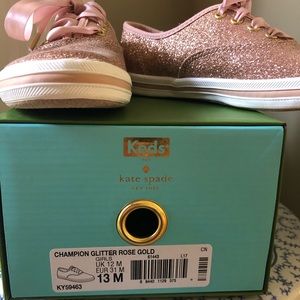 Champion kids Rose Gold Keds Kate Spade size 13 US